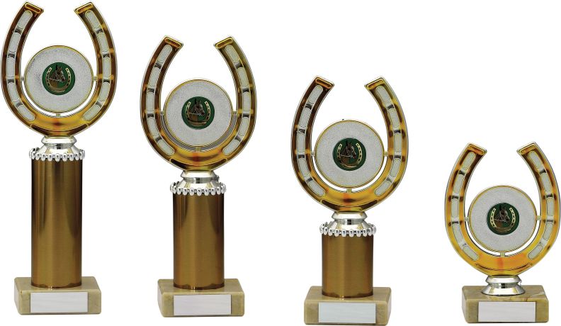 Fantastic Plastic Horse Shoe Trophies With Marble Base 1873 Series